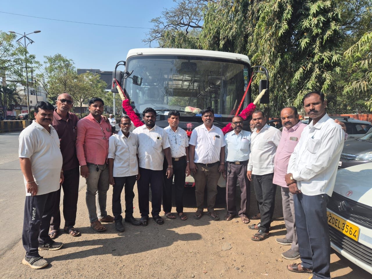 New coach delivery day for Shri Vyankatesh Tours and Travels fleet