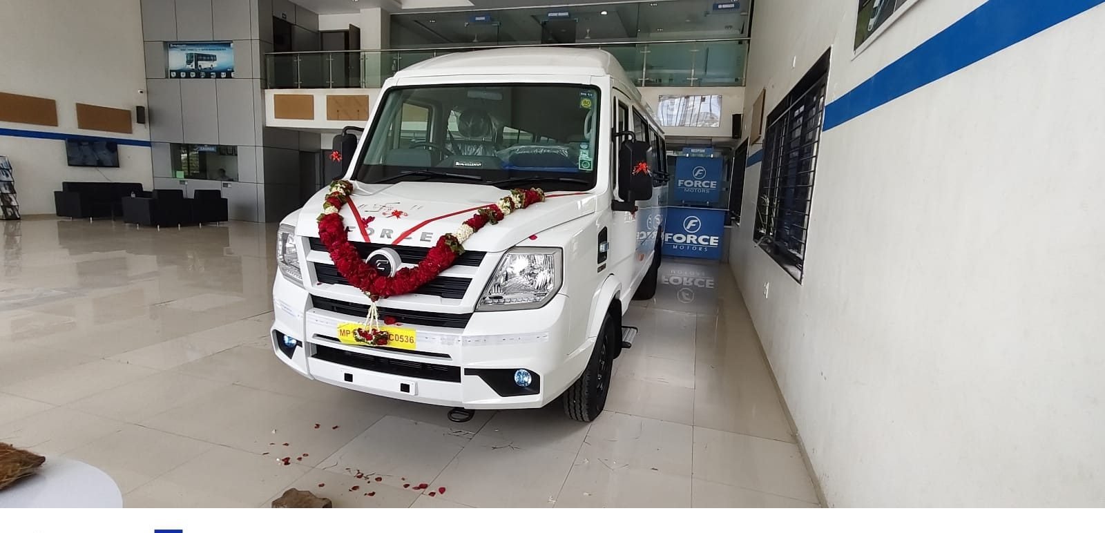 20 seater Force Traveller Monobus of Shri Vyankatesh Tours and Travels, front exterior view