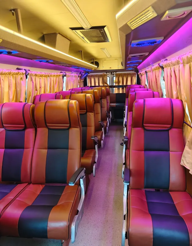 20 seater bus interior seating, alternate view, Shri Vyankatesh Tours and Travels